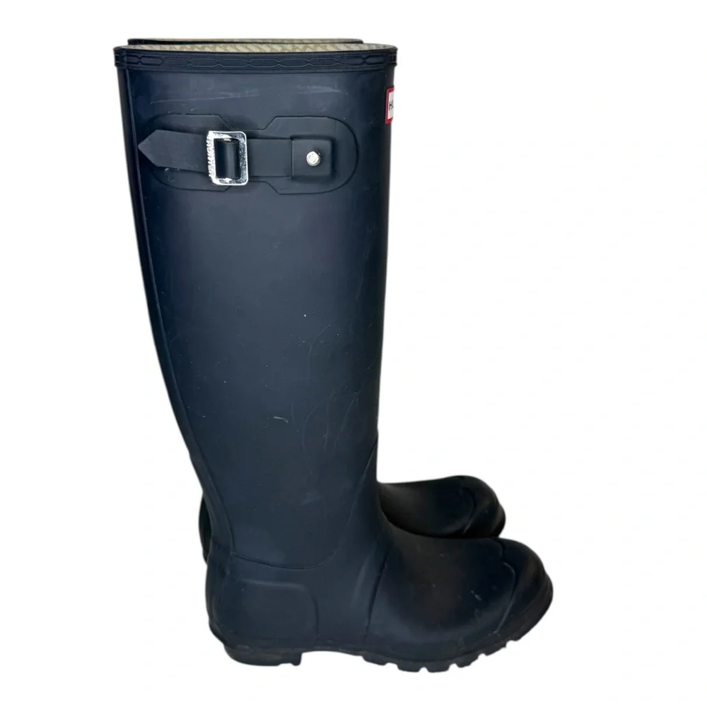 Women's Original Tall Rain Boots Navy Blue Rubber Waterproof Wellies size 7M/8F - Picture 2 of 15